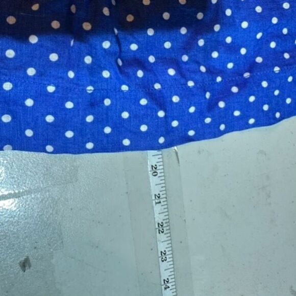 J CREW Mini Skirt Blue White Linen Polka Dot Drawstring Size 8 Pull‎ on Feminine - Picture 8 of 9